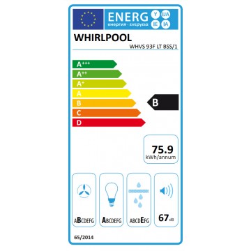 Whirlpool WHVS 93F LT BSS/1 Απορροφητήρας Καμινάδα 89.5cm Μαύρος